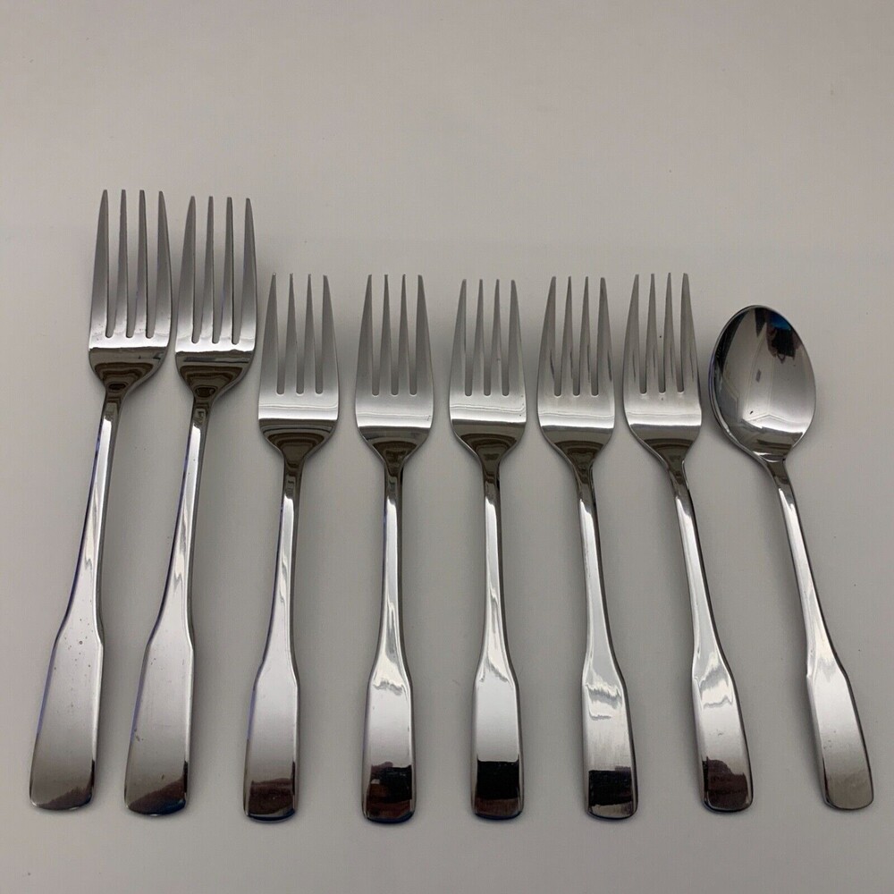 Select Stainless‎ Steel Forks Spoon Flatware Lot of 8